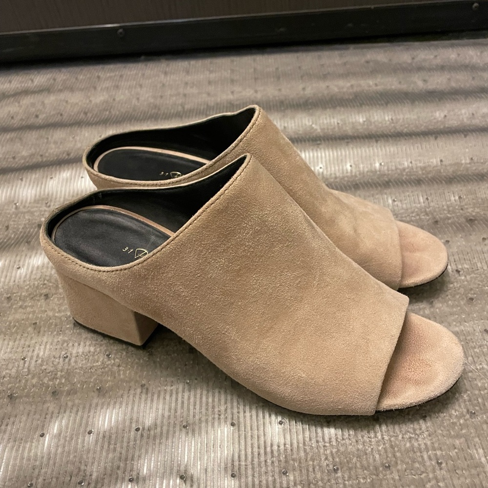 Beige Suede mules